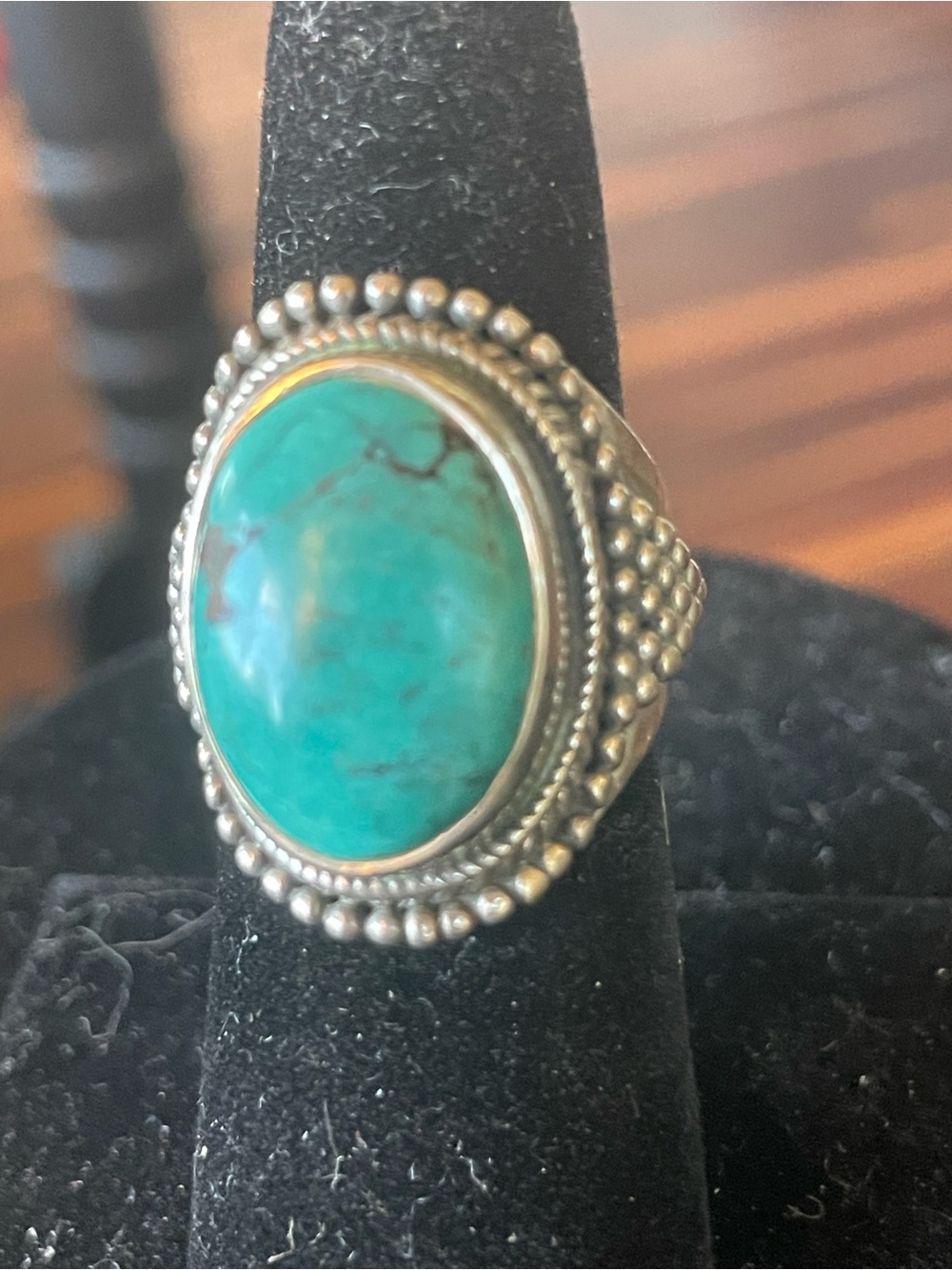Vintage Sterling Silver and Turquoise Ring Size 6